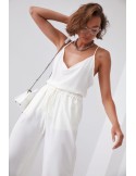 Summer set of palazzo pants and cream top 01016 - Online store - Boutique